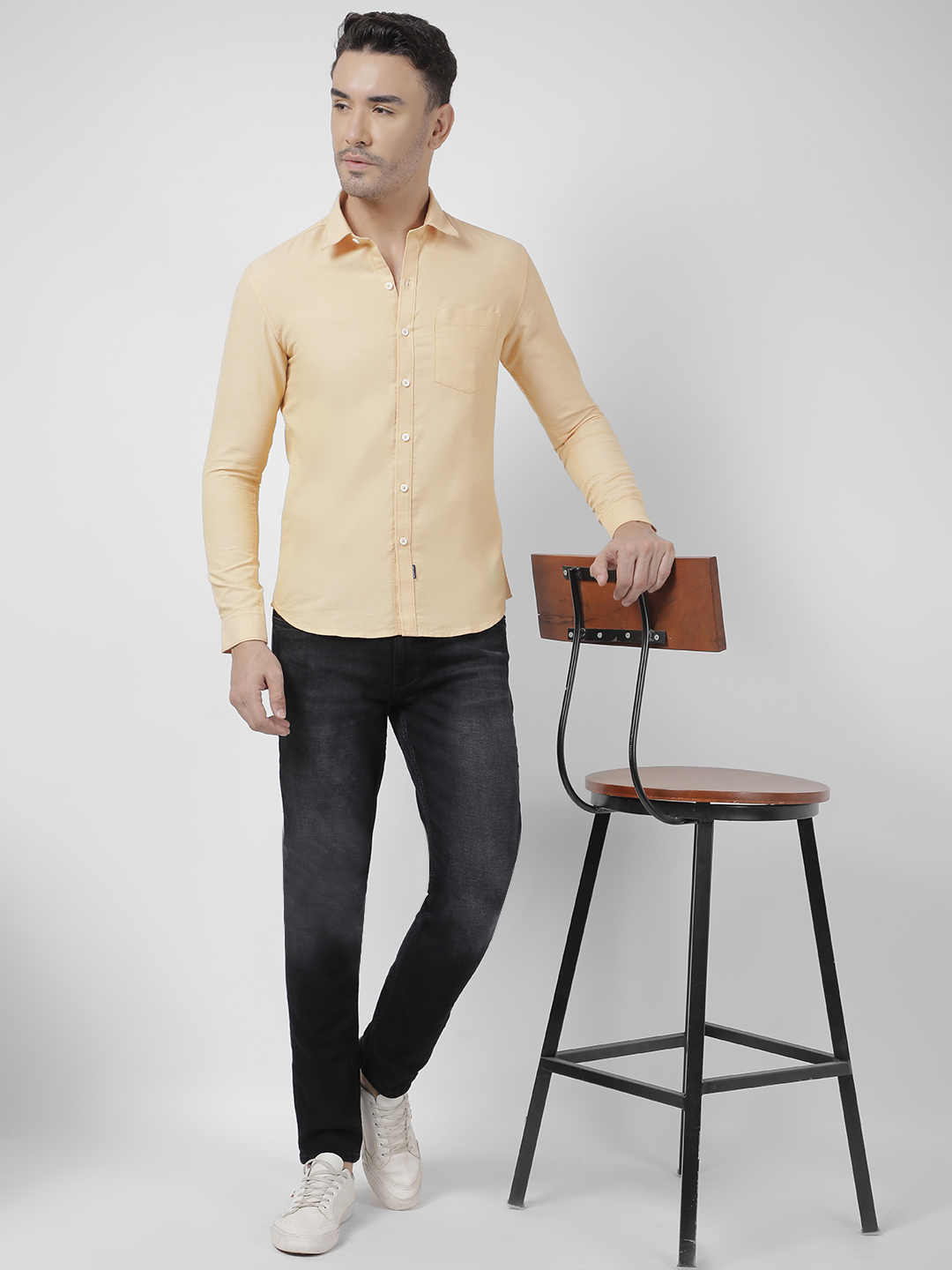 Numero Uno Men Solid Orange Shirt